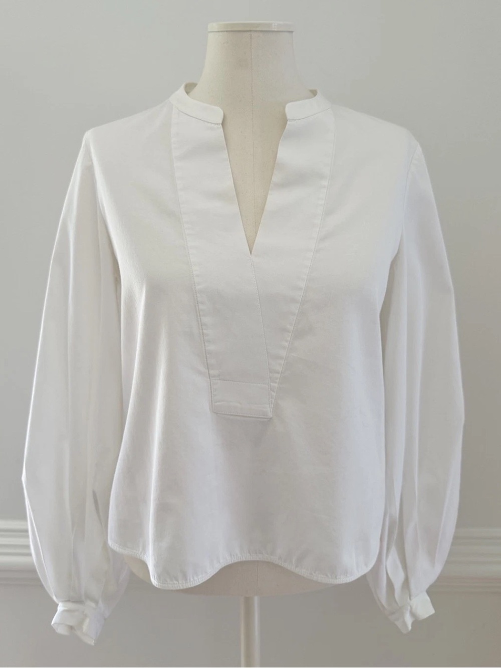 KHAITE Suzanna Long Sleeve Poplin White Cotton Blouse Sz Small
